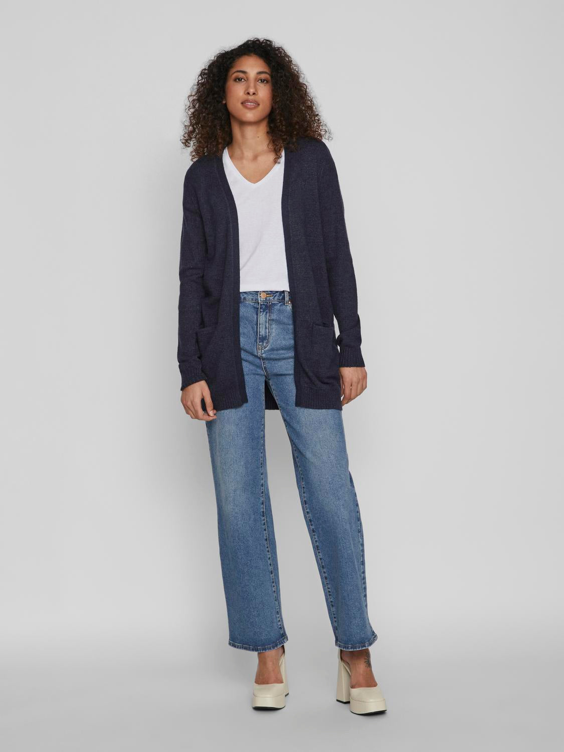 Viril Open L/S cardigan - Total Eclipse